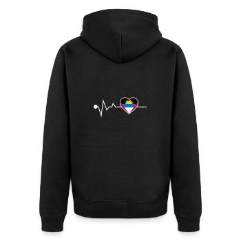 Drapeau d’Antigua-et-Barbuda - Veste à capuche bio Premium Unisexe - noir - Dos - Nico (187cm)