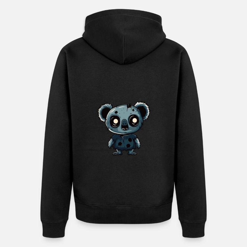 Koala Halloween Drôle Zombie - Veste à capuche bio Premium Unisexe - noir