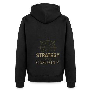 Military Historian Bat Research War - Unisex Premium Organic Zip Hoodie - black - Back - Nico (187cm)