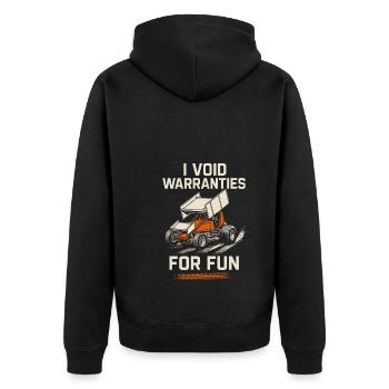 Sprint Car Racing Dirt Track Speed Oval Race - Unisex Premium Organic Zip Hoodie - black - Back - Nico (187cm)