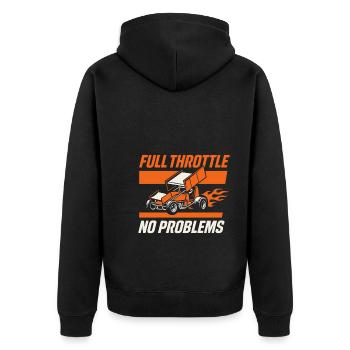 Sprint Car Racing Dirt Track Speed Oval Race - Unisex Premium Organic Zip Hoodie - black - Back - Nico (187cm)
