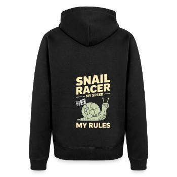Snail Racing -enthusiast Coureur lent et régulier - Veste à capuche bio Premium Unisexe - noir - Dos - Nico (187cm)