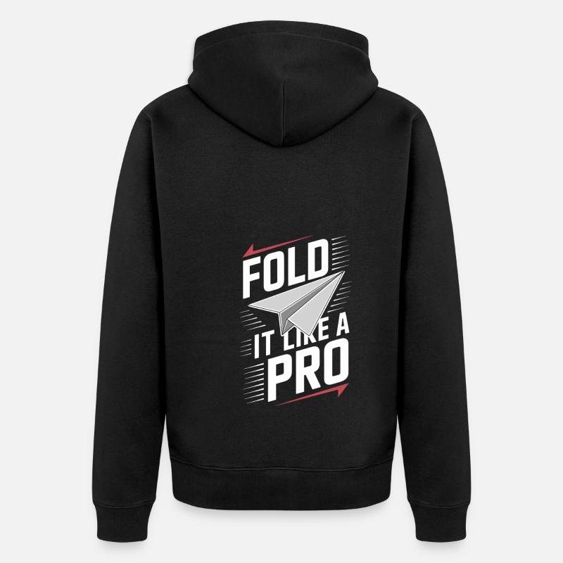 Papierflugzeugbauer Diy Folding Experte Creative - Unisex Premium Bio Zip Hoodie - Schwarz