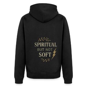 Maman chrétienne Foi Humour Erreurs bénies - Veste à capuche bio Premium Unisexe - noir - Dos - Nico (187cm)