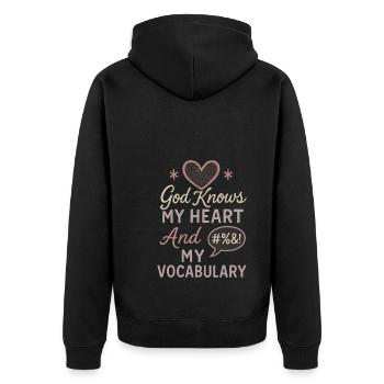 Maman chrétienne Foi Humour Erreurs bénies - Veste à capuche bio Premium Unisexe - noir - Dos - Nico (187cm)