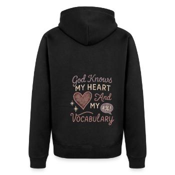 Christian Mom Faith Humor Mistakes - Unisex Premium Organic Zip Hoodie - black - Back - Nico (187cm)