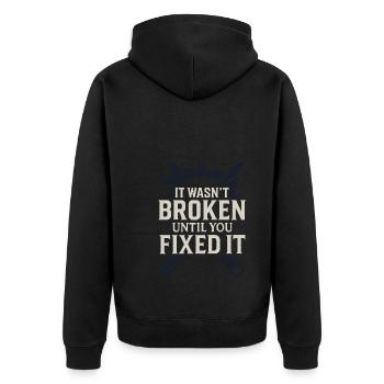 Aviation Mechanic Faa Humor Aircraft Technician - Unisex Premium Bio Zip Hoodie - Schwarz - Hinten - Nico (187cm)