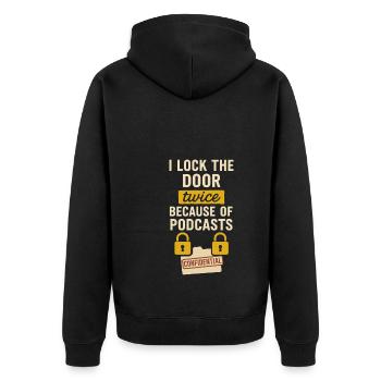 Murderino Fan Forensic Humor - Unisex Premium Organic Zip Hoodie - black - Back - Nico (187cm)