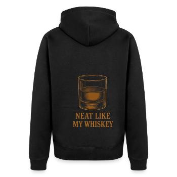 Whisky -liebhaber Verkostungsclub Bourbon Scotch - Unisex Premium Bio Zip Hoodie - Schwarz - Hinten - Nico (187cm)