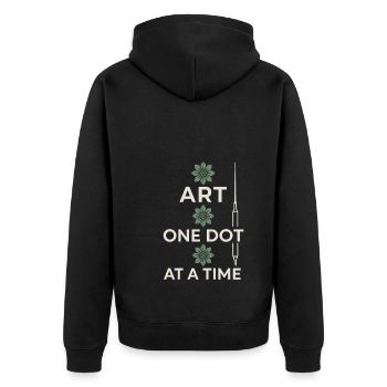 Handbeschwerter Stick- Und Stocher-künstler Diy - Unisex Premium Bio Zip Hoodie - Schwarz - Hinten - Nico (187cm)