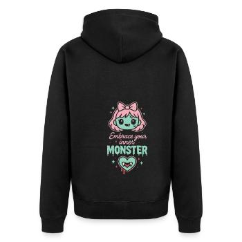 Kawaii Horreur Effrayant Mignon Pastel Goth Doux Effrayant - Veste à capuche bio Premium Unisexe - noir - Dos - Nico (187cm)