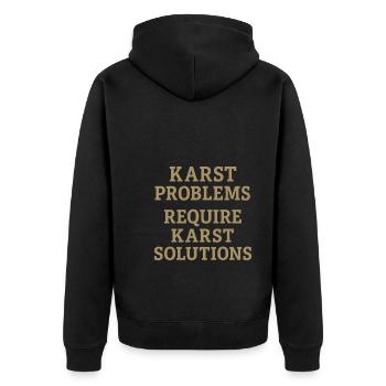 Speleologie Cave Science Caving Student Geology - Unisex Premium Bio Zip Hoodie - Schwarz - Hinten - Nico (187cm)