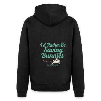Lapin Maman Lapin Sauvetage Adopter, Acheter - Veste à capuche bio Premium Unisexe - noir - Dos - Nico (187cm)