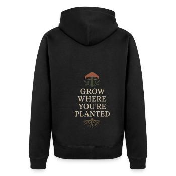 Mushroom Lover Cottagecore Aesthetic Nature Witch - Unisex Premium Organic Zip Hoodie - black - Back - Nico (187cm)