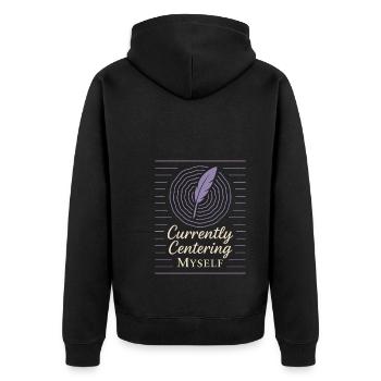 Dankbarkeitspraxis Journalliebhaber Emotional - Unisex Premium Bio Zip Hoodie - Schwarz - Hinten - Nico (187cm)
