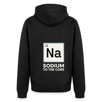 Salzliebhaber Natriumabhängiger Nacl Meme - Unisex Premium Bio Zip Hoodie - Schwarz - Hinten - Nico (187cm)