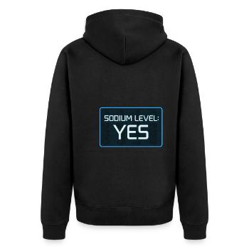 Salzliebhaber Natriumabhängiger Nacl Meme - Unisex Premium Bio Zip Hoodie - Schwarz - Hinten - Nico (187cm)