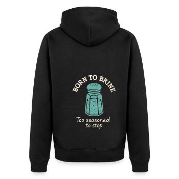Salzliebhaber Natriumabhängiger Nacl Meme - Unisex Premium Bio Zip Hoodie - Schwarz - Hinten - Nico (187cm)