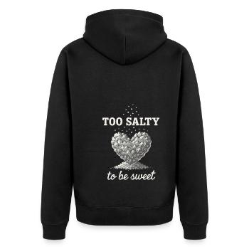 Salzliebhaber Natriumabhängiger Nacl Meme - Unisex Premium Bio Zip Hoodie - Schwarz - Hinten - Nico (187cm)