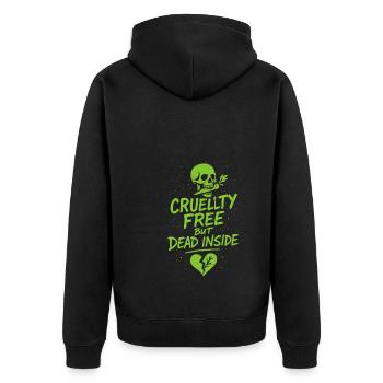 Vegan Punk Rebell Vegan Vegan Anarchist Vegan - Unisex Premium Bio Zip Hoodie - Schwarz - Hinten - Nico (187cm)