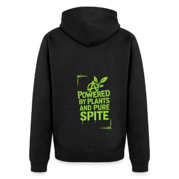 Vegan Punk Rebell Vegan Vegan Anarchist Vegan - Unisex Premium Bio Zip Hoodie - Schwarz - Hinten - Nico (187cm)