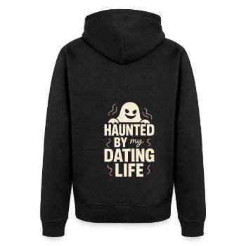 Ghostly breakup-humor-dating-mistake-single - Unisex Premium Organic Zip Hoodie - black - Back - Nico (187cm)