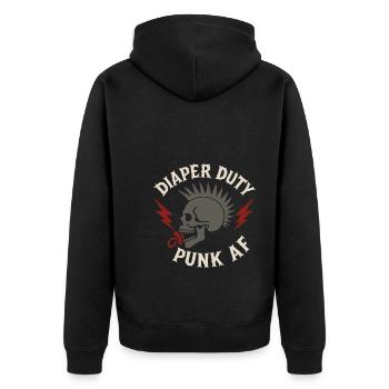 Punk Dad Alternative Paternity Rebellious - Unisex Premium Organic Zip Hoodie - black - Back - Nico (187cm)