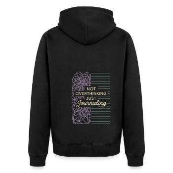 Gratitude Practice Journal Lover Emotional - Unisex Premium Organic Zip Hoodie - black - Back - Nico (187cm)