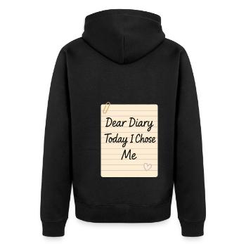 Gratitude Practice Journal Lover Emotional - Unisex Premium Organic Zip Hoodie - black - Back - Nico (187cm)