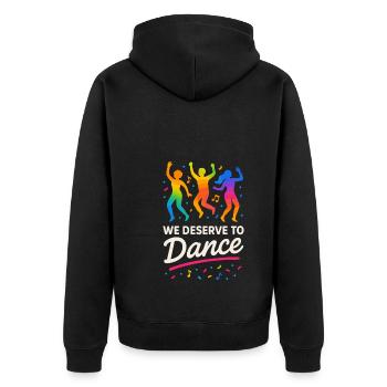 Queer Pride Queer Joy Lgbtq+ Affirmation Trans - Unisex Premium Organic Zip Hoodie - black - Back - Nico (187cm)
