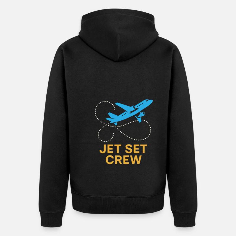 Flugbegleiter Kabinencrew Leben Luftfahrt - Unisex Premium Bio Zip Hoodie - Schwarz
