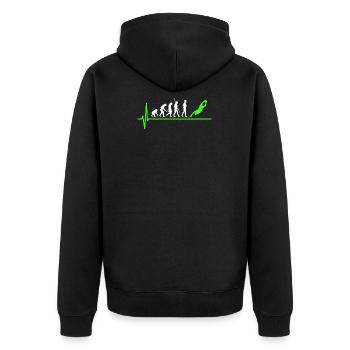 Torwart Fußball - Unisex Premium Bio Zip Hoodie - Schwarz - Hinten - Nico (187cm)