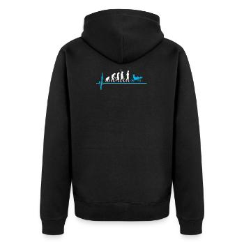 Liegerad Evolution Radfahrer Liegefahrrad - Unisex Premium Bio Zip Hoodie - Schwarz - Hinten - Nico (187cm)