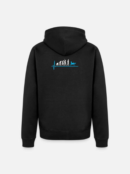 Liegerad Evolution Radfahrer Liegefahrrad - Unisex Premium Bio Zip Hoodie - Schwarz