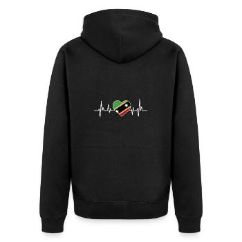 Flag of Saint Kitts and Nevis - Unisex Premium Organic Zip Hoodie - black - Back - Nico (187cm)