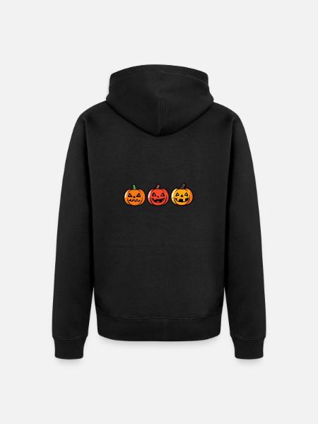 Pumpkin Halloween Cute - Unisex Premium Organic Zip Hoodie - black