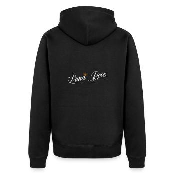 Luna Rose Name for Women Kids Toddlers - Luna Rose - Unisex Premium Organic Zip Hoodie - black - Back - Nico (187cm)
