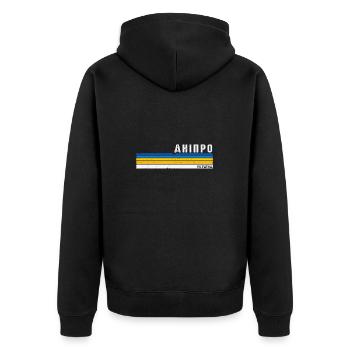 Vintage Dnipro - Feiern Sie das ukrainische Erbe - Unisex Premium Bio Zip Hoodie - Schwarz - Hinten - Nico (187cm)