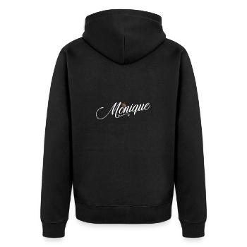 Monique Custom Name for Women Kids Toddlers - - Unisex Premium Organic Zip Hoodie - black - Back - Nico (187cm)