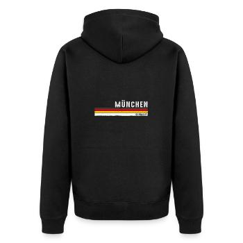 Retro München Deutschland - Célébrez l’allemand - Veste à capuche bio Premium Unisexe - noir - Dos - Nico (187cm)