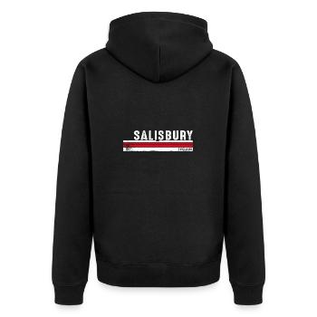 Vintage Salisbury Angleterre Rétro Héritage - Veste à capuche bio Premium Unisexe - noir - Dos - Nico (187cm)