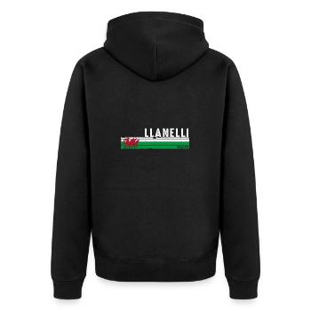 Llanelli : un joyau gallois dans le Carmarthenshire - Veste à capuche bio Premium Unisexe - noir - Dos - Nico (187cm)