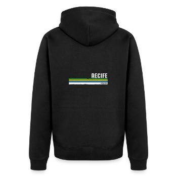 Recife Brasilien Kulturerbe - Vintage Recife Brasil - Unisex Premium Bio Zip Hoodie - Schwarz - Hinten - Nico (187cm)