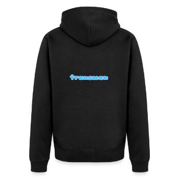 Transman - Unisex Premium Organic Zip Hoodie - black - Back - Nico (187cm)