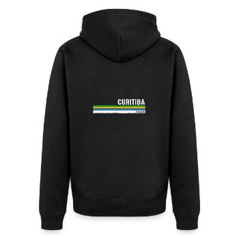 Vintage Curitiba Brazil Heritage - Proud and Bold - Unisex Premium Organic Zip Hoodie - black - Back - Nico (187cm)