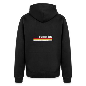Classique Rétro Dortmund - Allemagne Pride - Veste à capuche bio Premium Unisexe - noir - Dos - Nico (187cm)