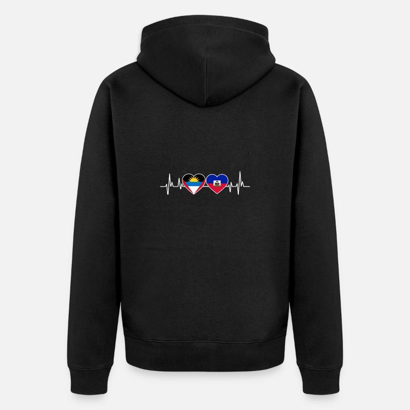 Drapeau d’Antigua-et-Barbuda - Veste à capuche bio Premium Unisexe - noir