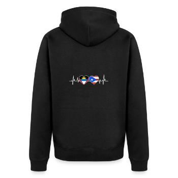 Drapeau d’Antigua-et-Barbuda - Veste à capuche bio Premium Unisexe - noir - Dos - Nico (187cm)