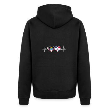 Drapeau d’Antigua-et-Barbuda - Veste à capuche bio Premium Unisexe - noir - Dos - Nico (187cm)
