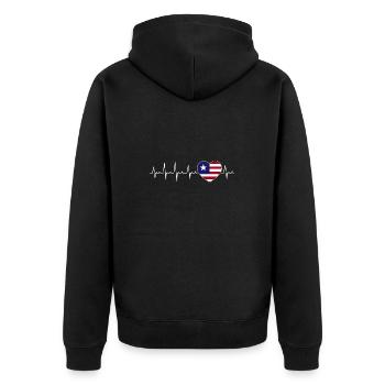 Liberia Flag Liberians - Unisex Premium Organic Zip Hoodie - black - Back - Nico (187cm)
